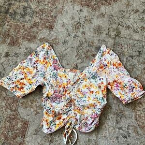 H&M Floral Ruched Women's Top